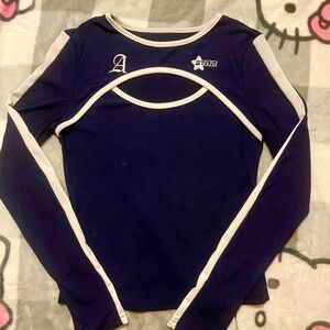 Cyber Y2k Long Sleeve Navy Top